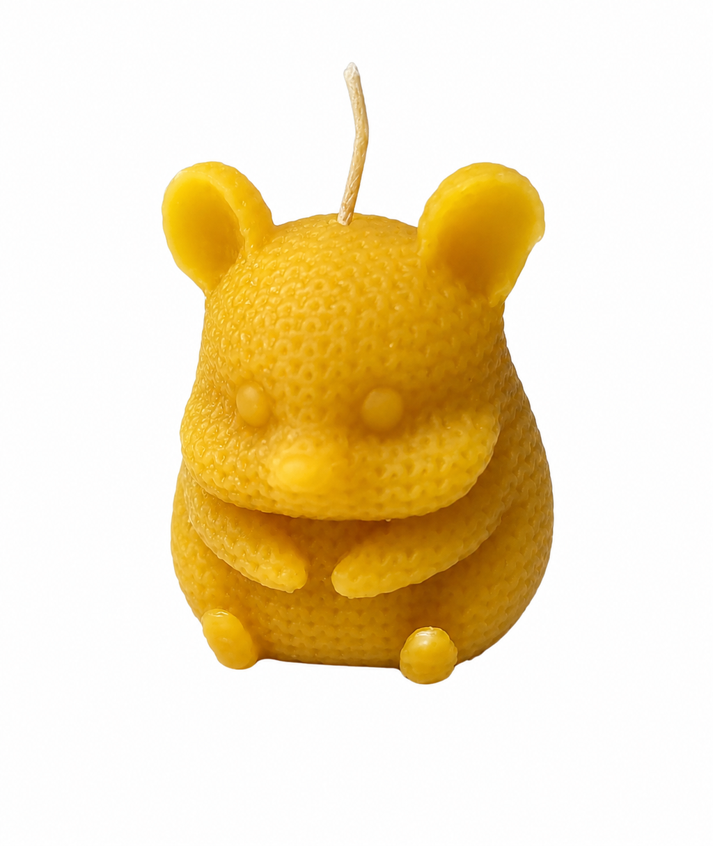 Knitted Mouse Beeswax Candle