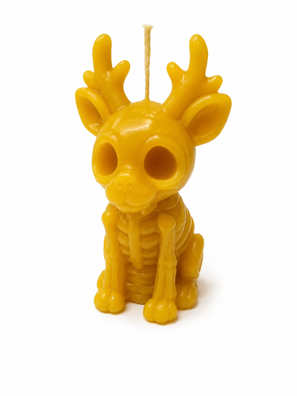 Skeleton Reindeer Beeswax Candle