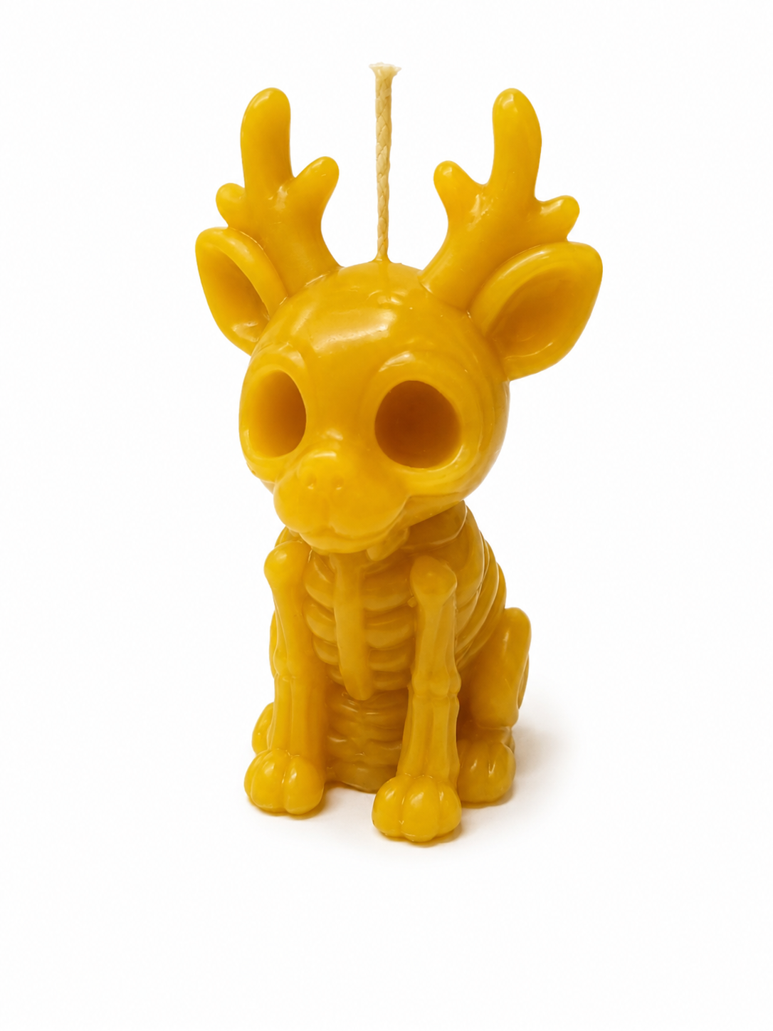 Skeleton Reindeer Beeswax Candle