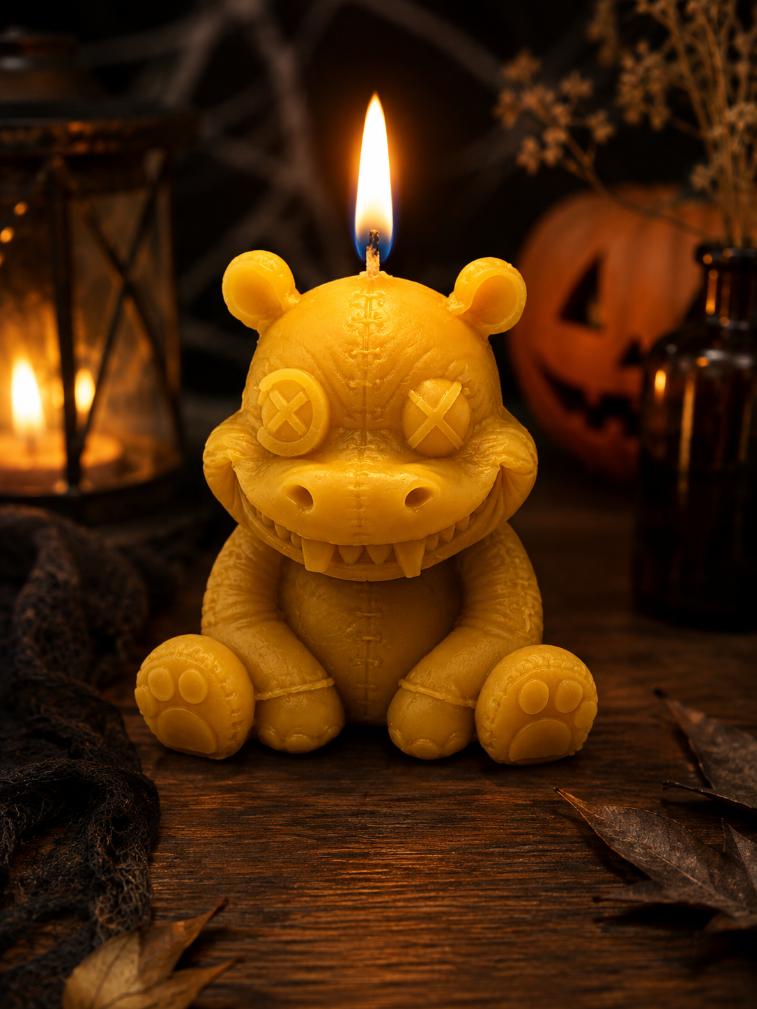 Halloween Hippo Beeswax Candle