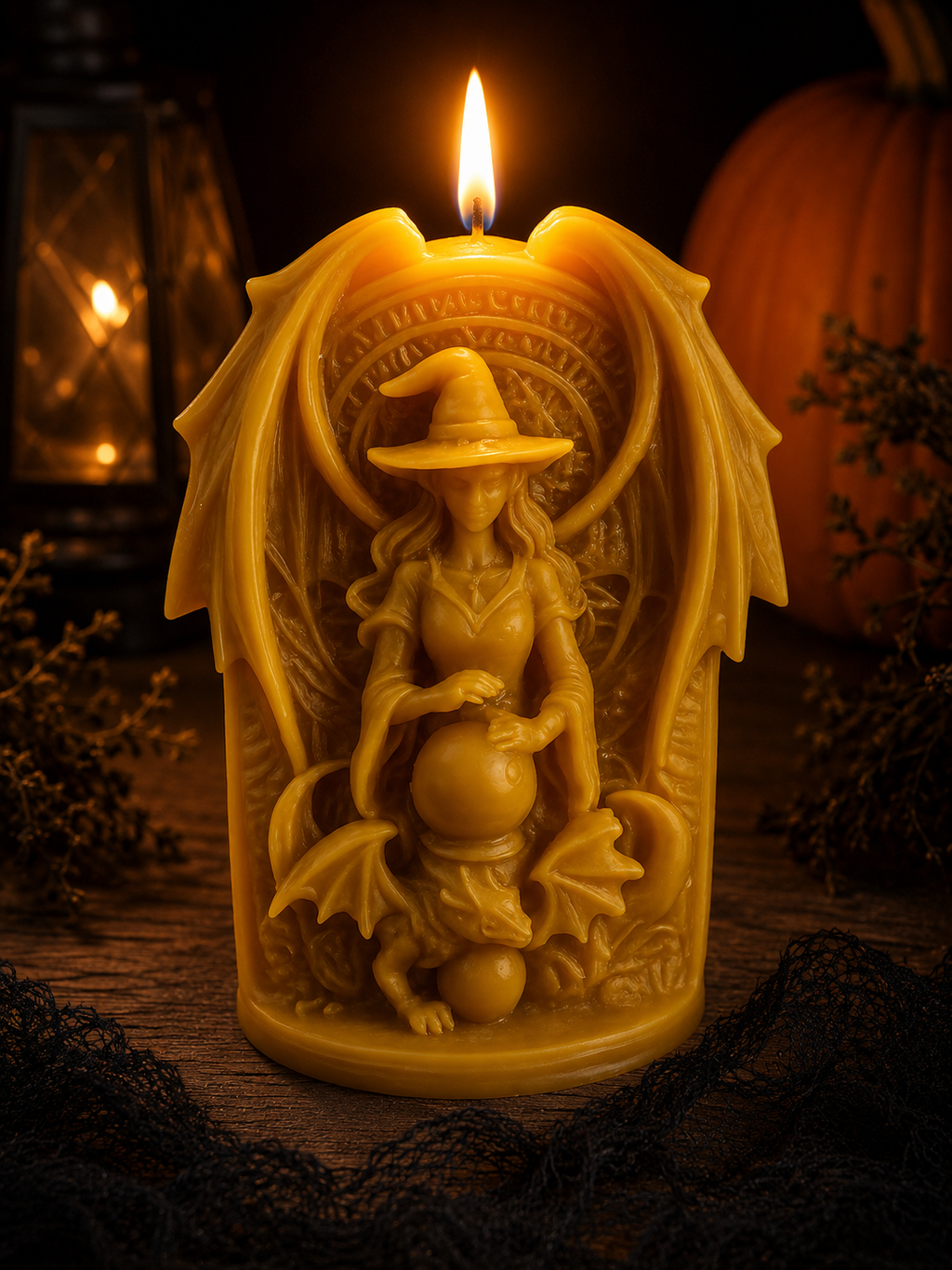 Witch's Crystal Ball Beeswax Candle
