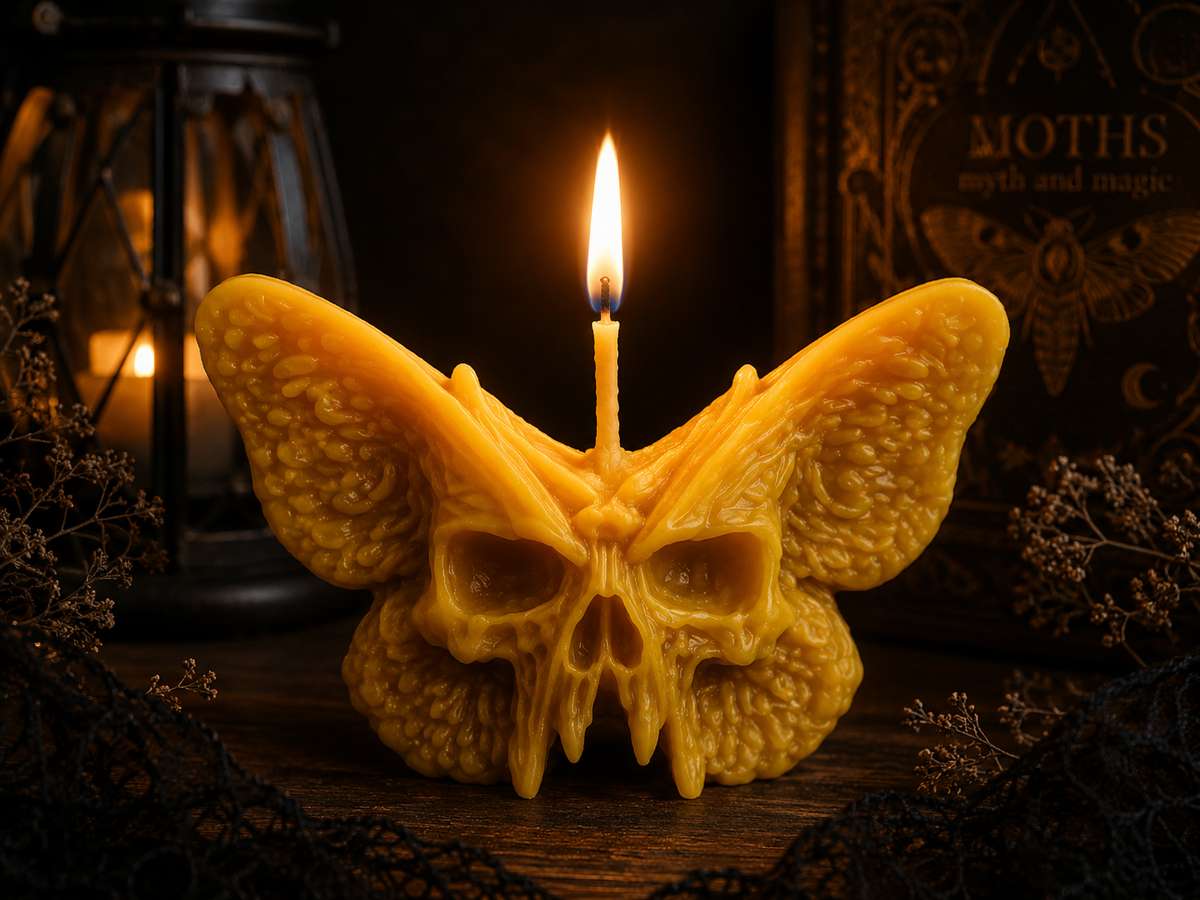 Death's-Head Moth Beeswax Candl