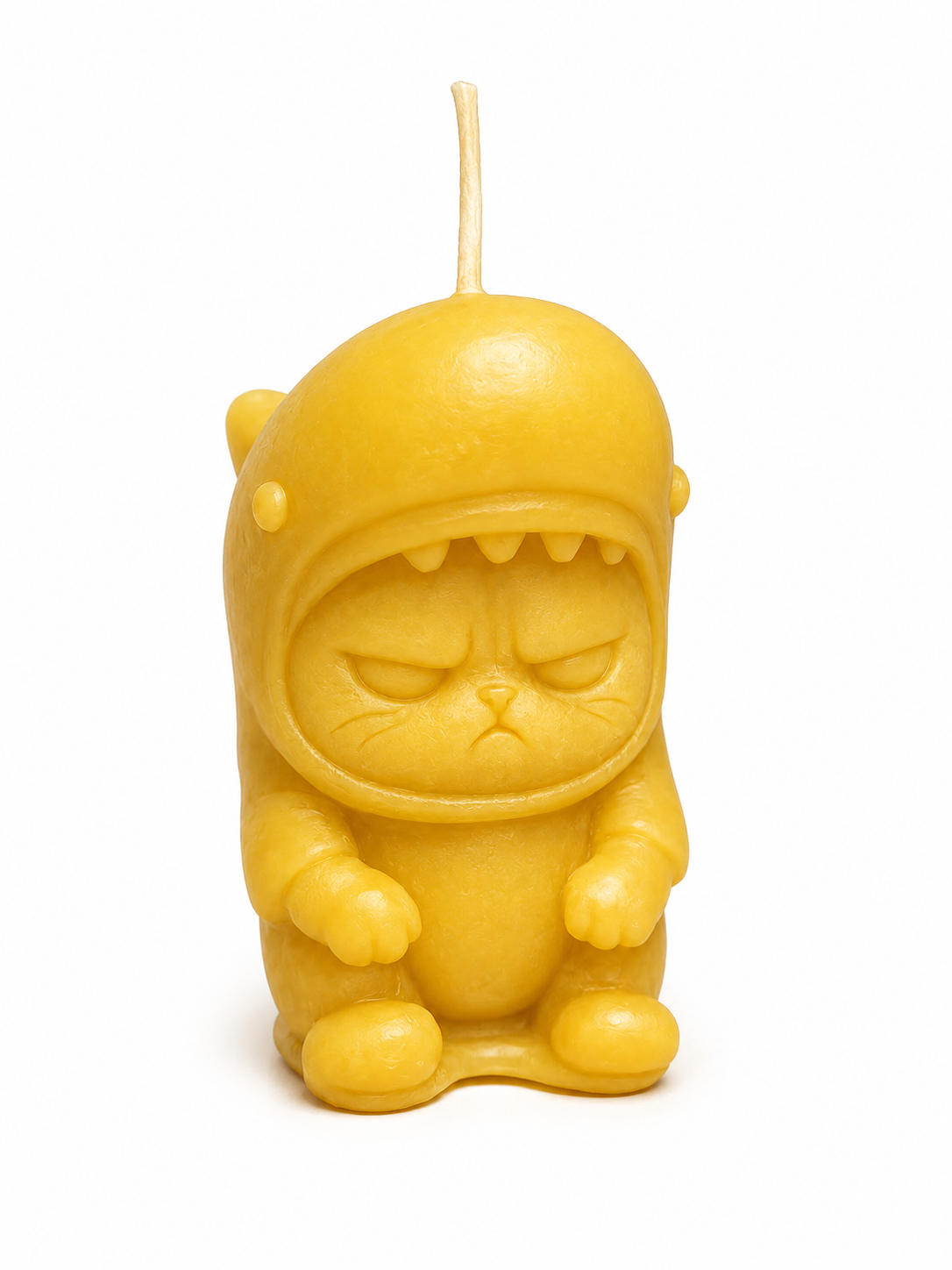 Cat in Shark Costume Beeswax Candle