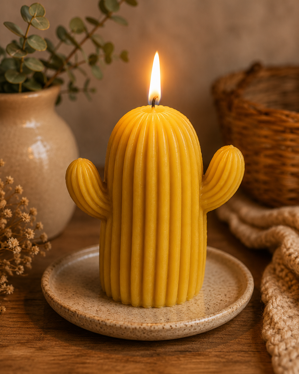 Cactus Beeswax Candle