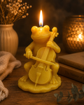 Frog Cellist Beeswax Candle