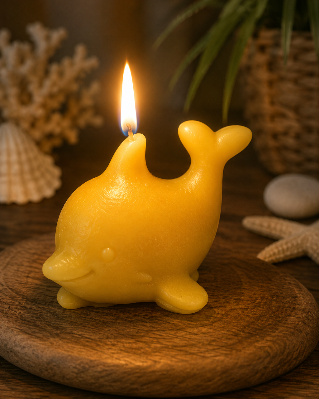 Dolphin Beeswax Candle
