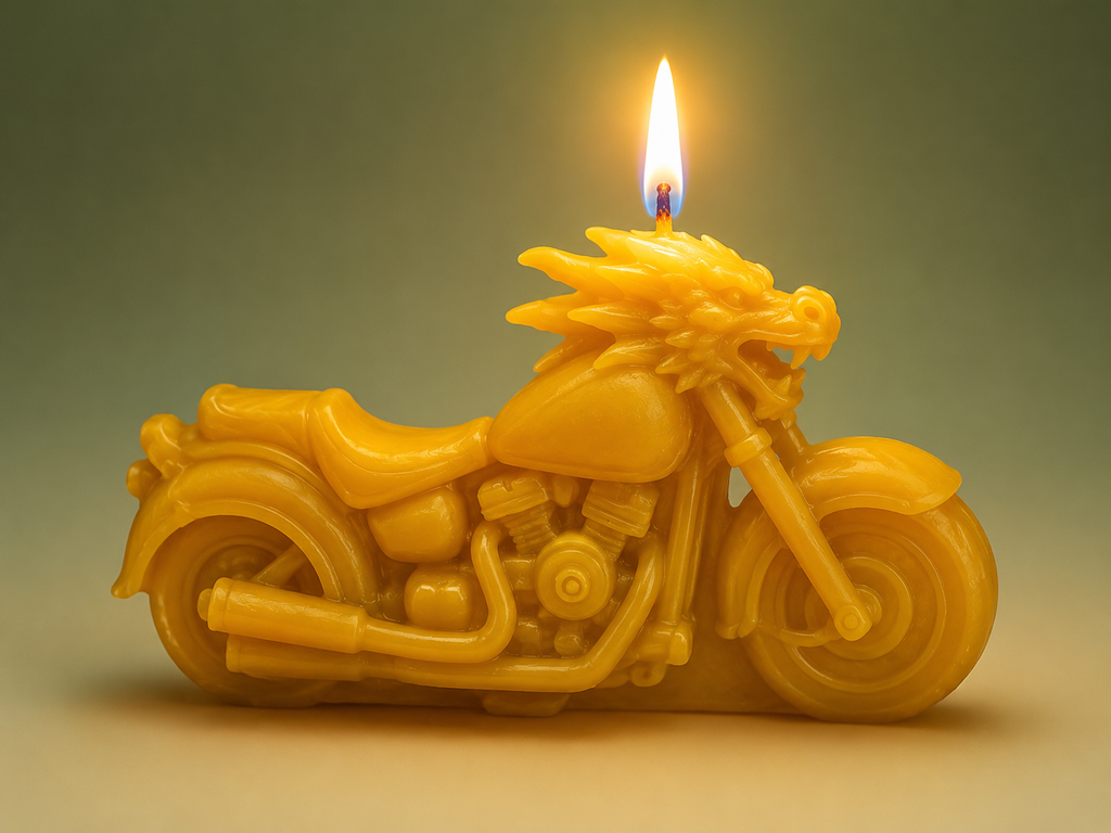 Dragon Head Motorcycle Pure Beeswax Candle