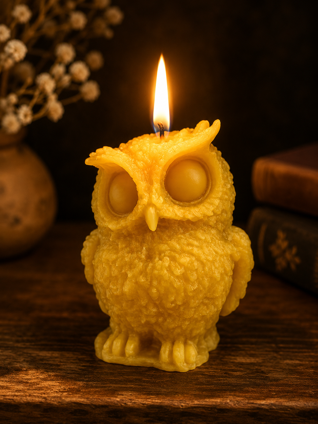 Owl Pure Beeswax Candle