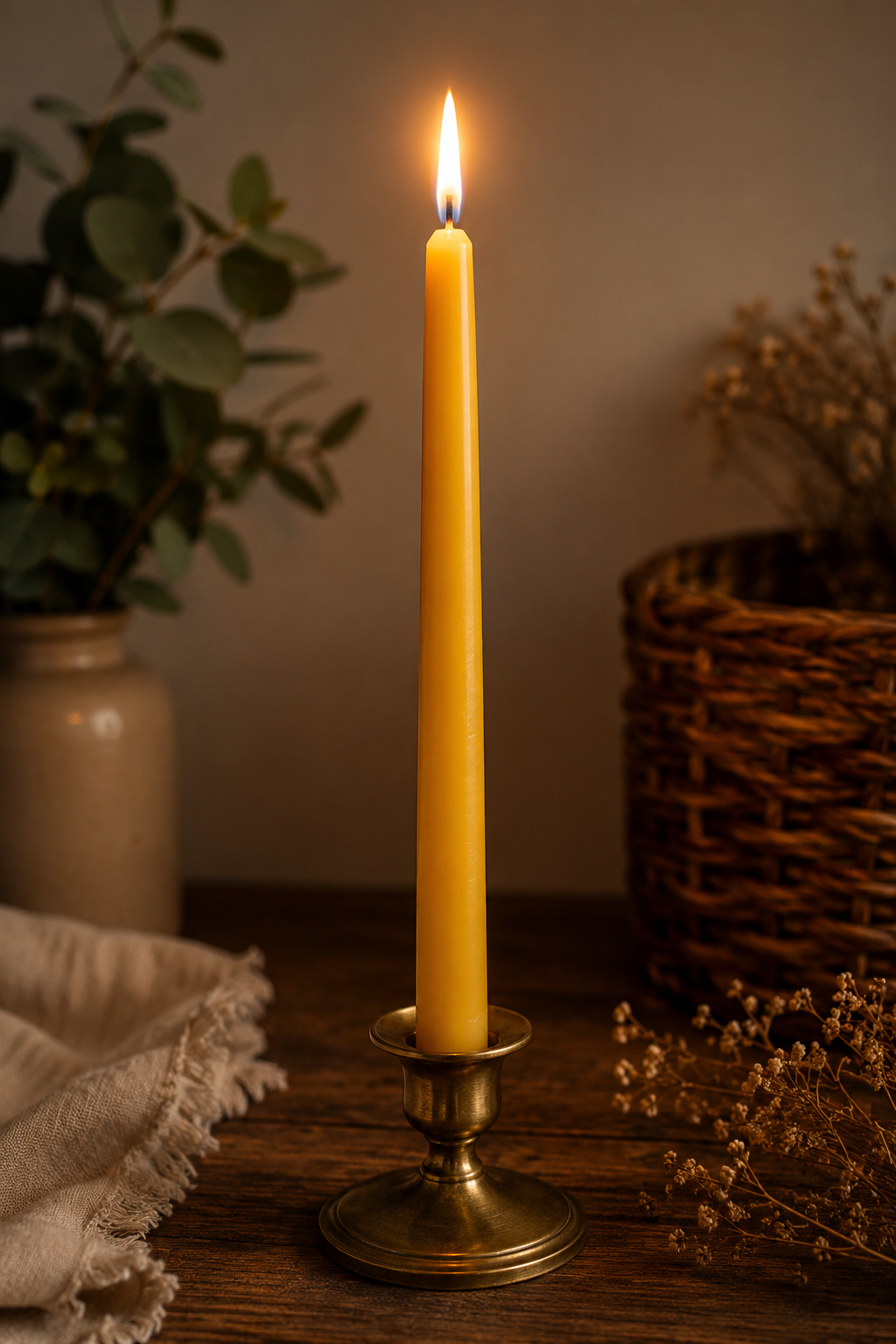 Pure Beeswax Taper Candle