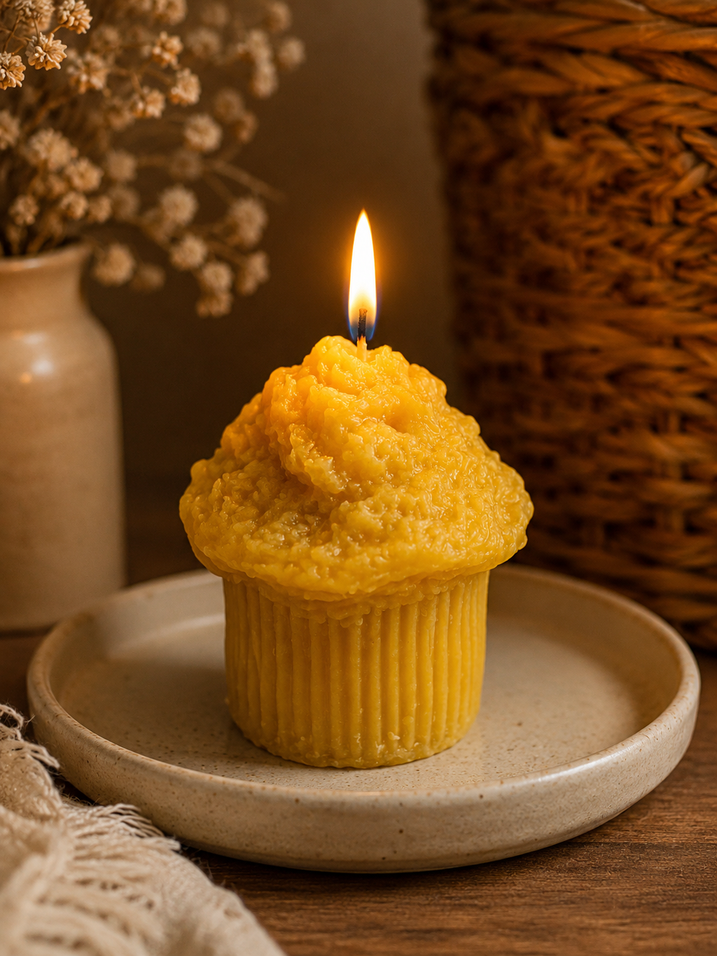 Cupcake Beeswax Candle