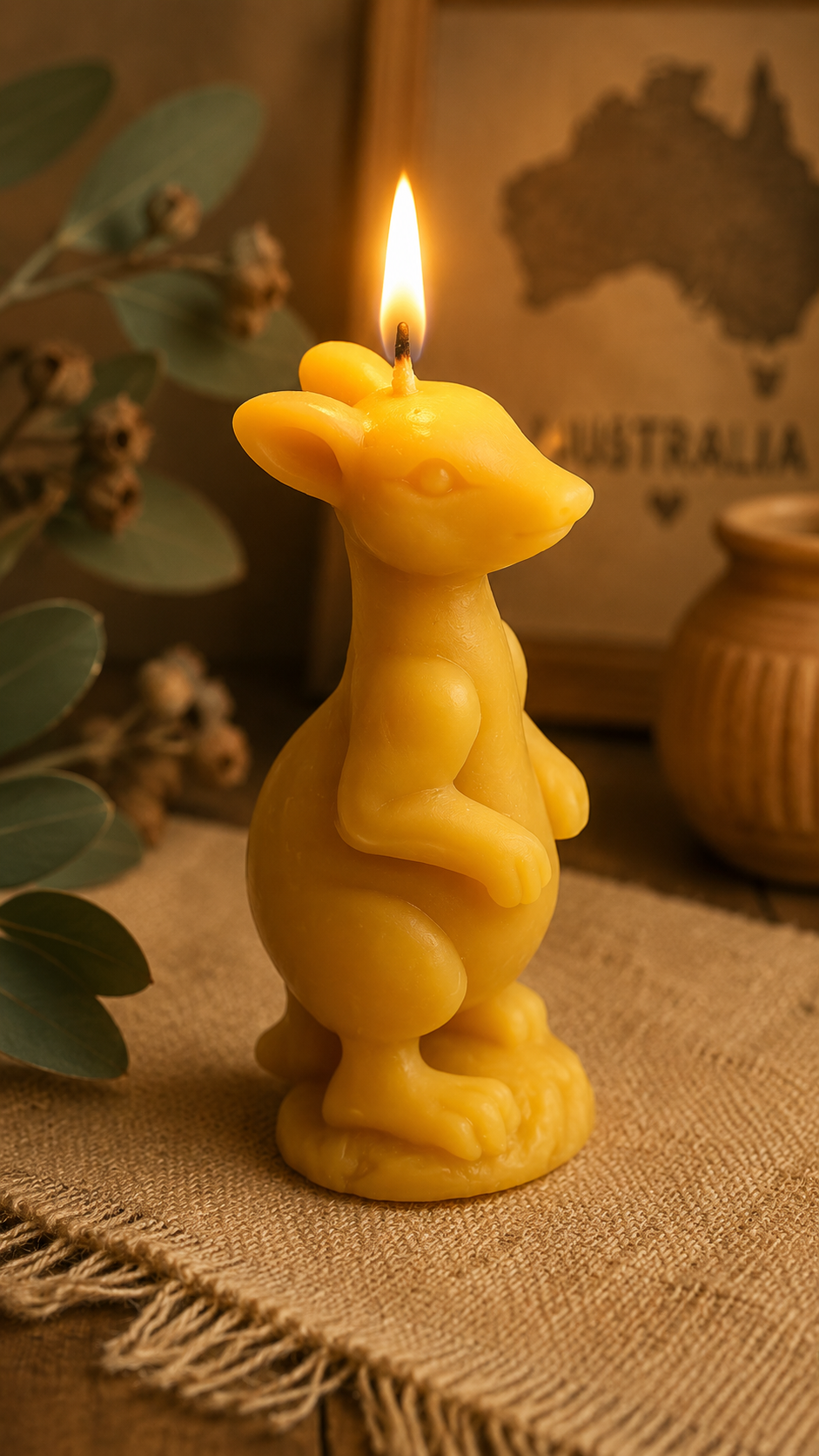 Kangaroo Pure Beeswax Candle