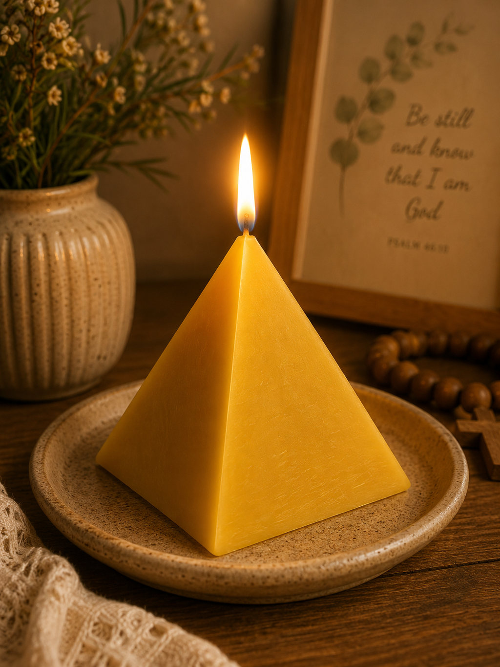 Pyramid Pure Beeswax Candle