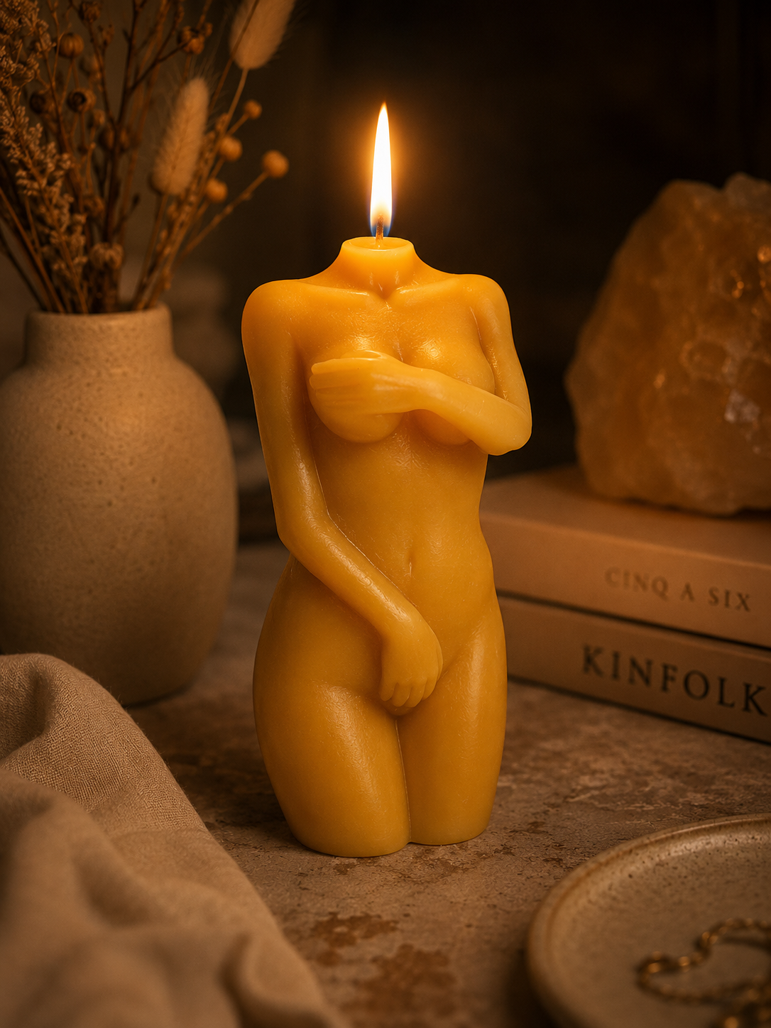 Female Form Pure Beeswax Candle