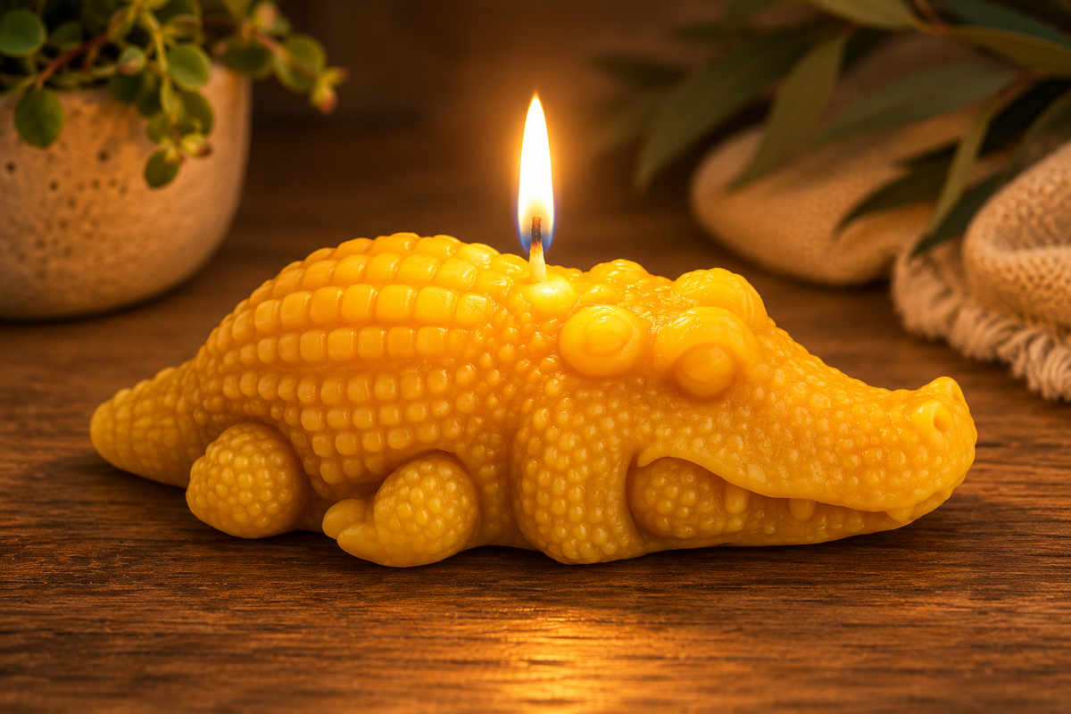 Crocodile Pure Beeswax Candle