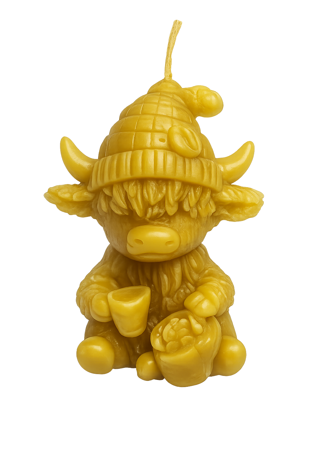 Highland Cow Beeswax Candle