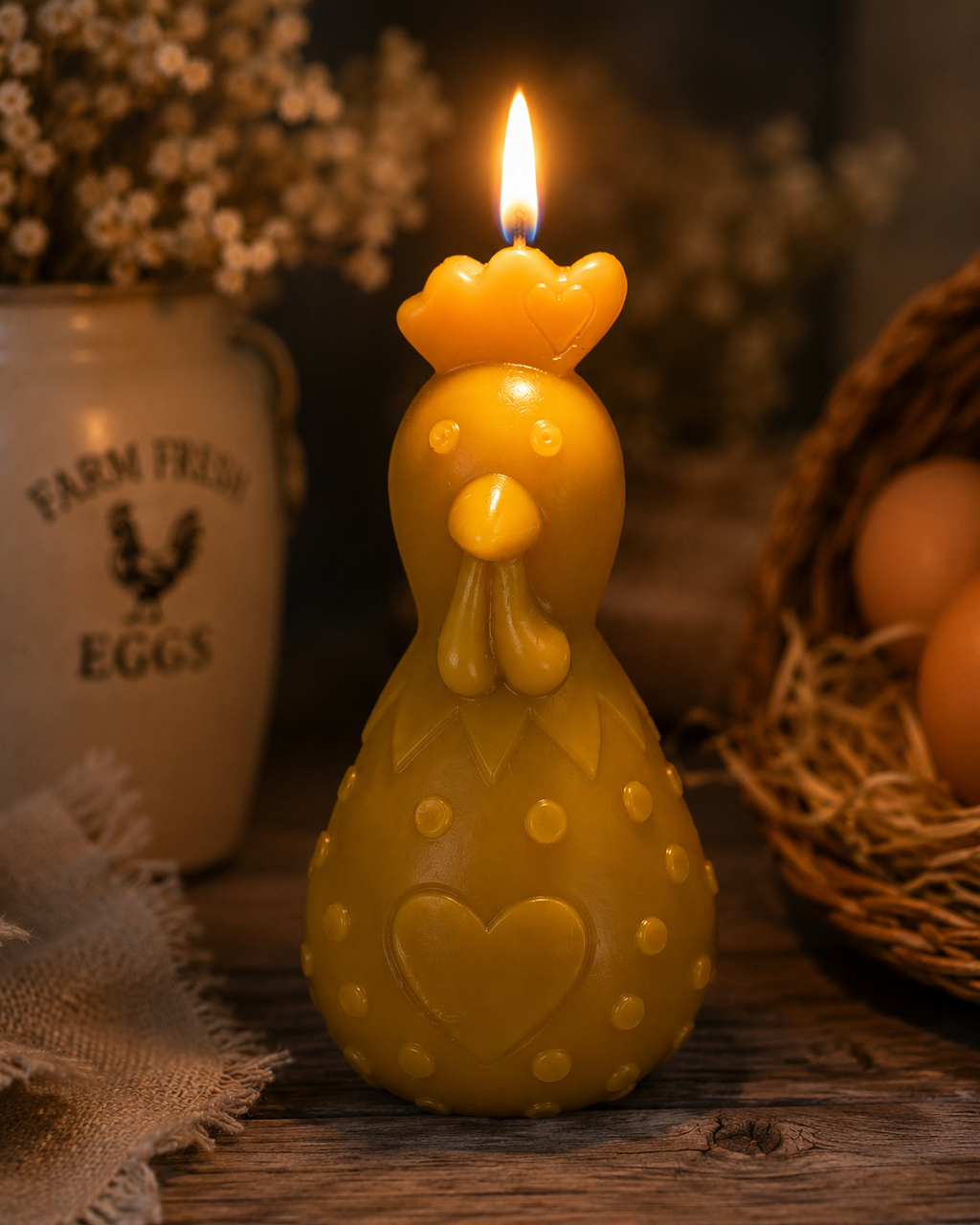 Chicken Beeswax Candle
