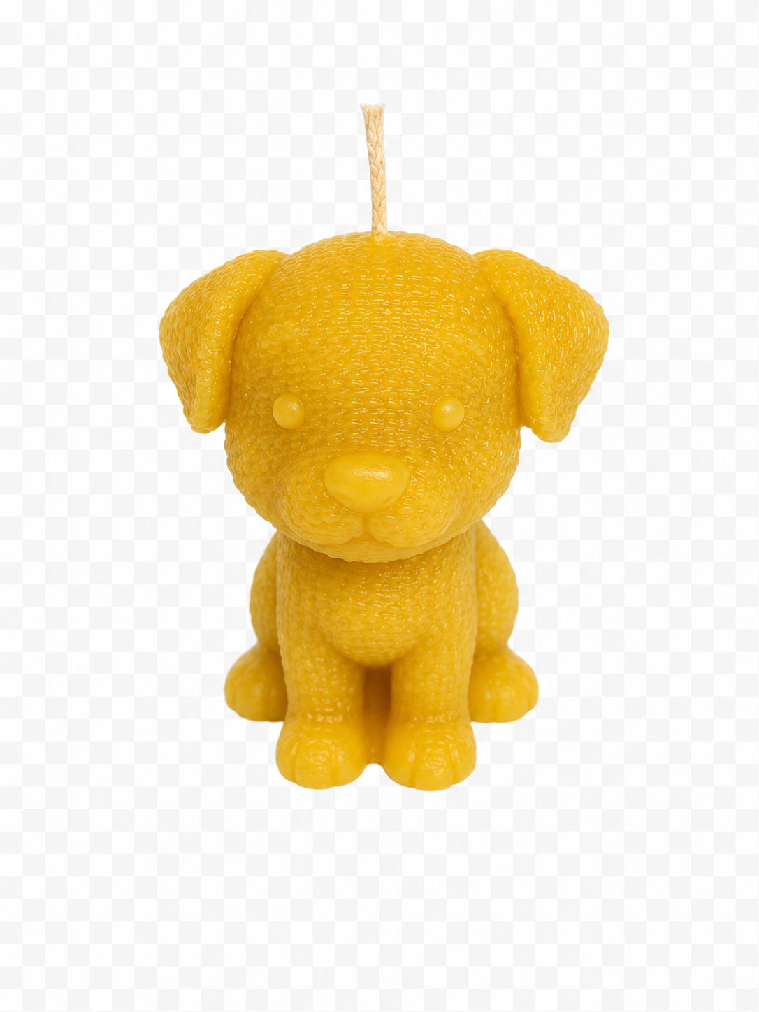 Knitted Puppy Beeswax Candle