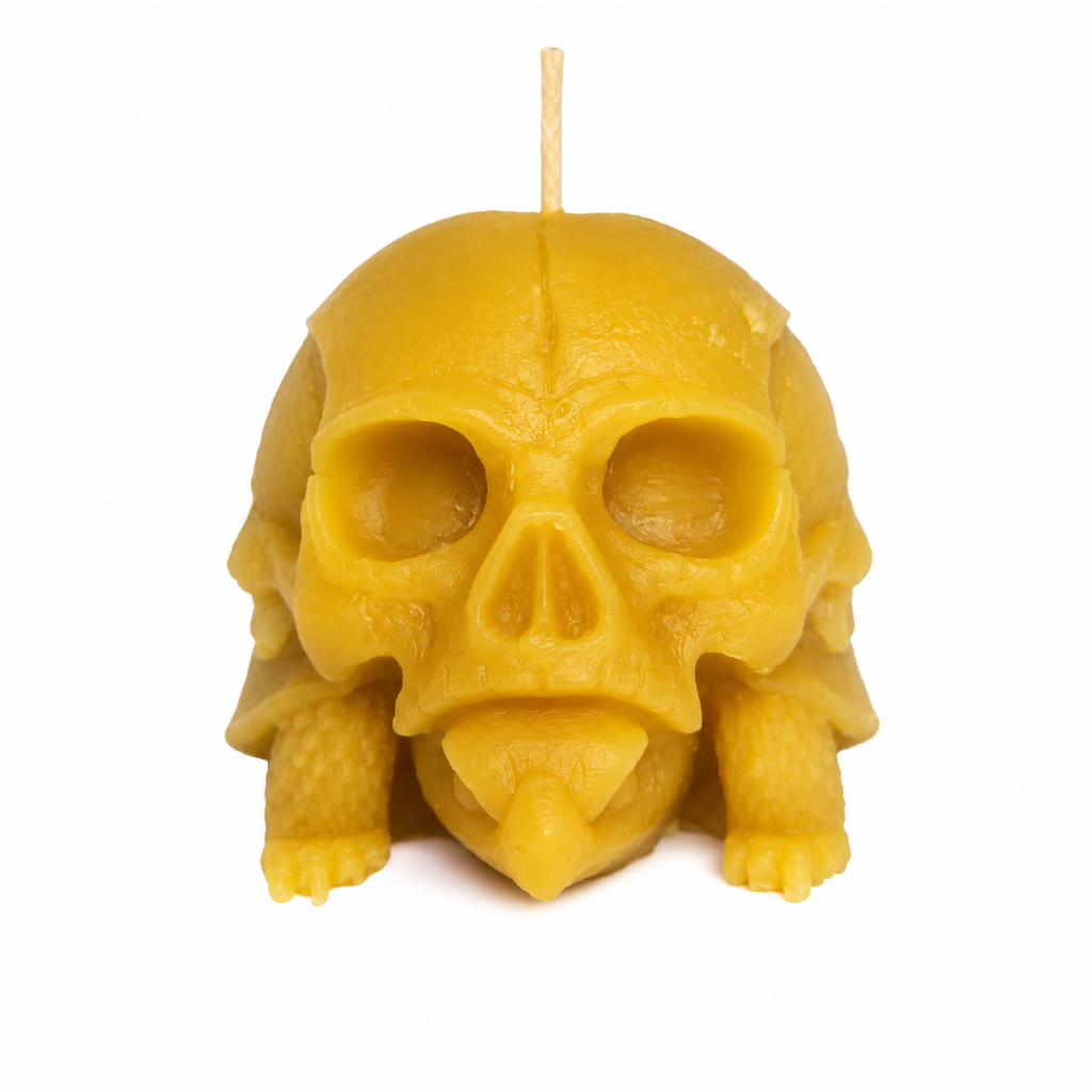 Skull Turtle Beeswax Candle