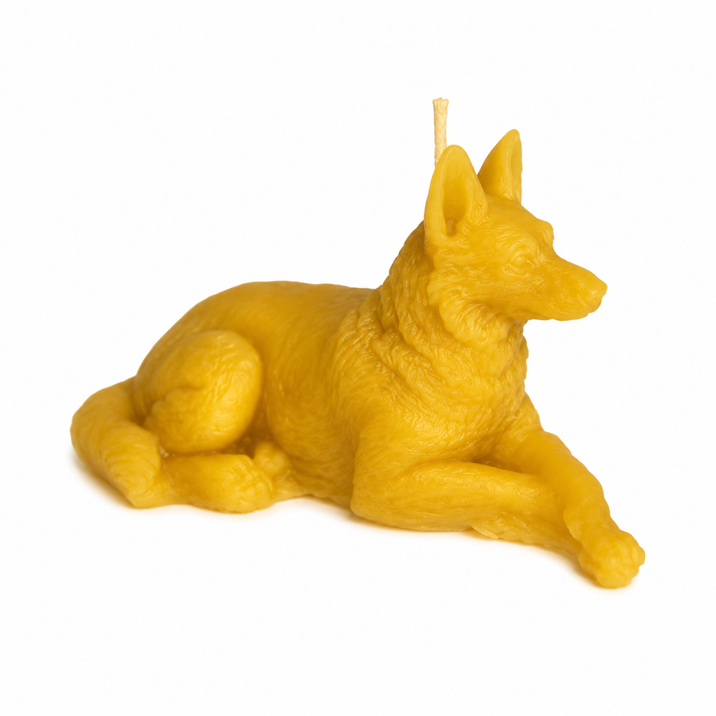 German Shepherd Beeswax Candle