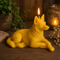 German Shepherd Beeswax Candle