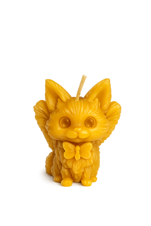 Cat with Wings Beeswax Candle