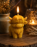 Mini Highland Cow Beeswax Candle
