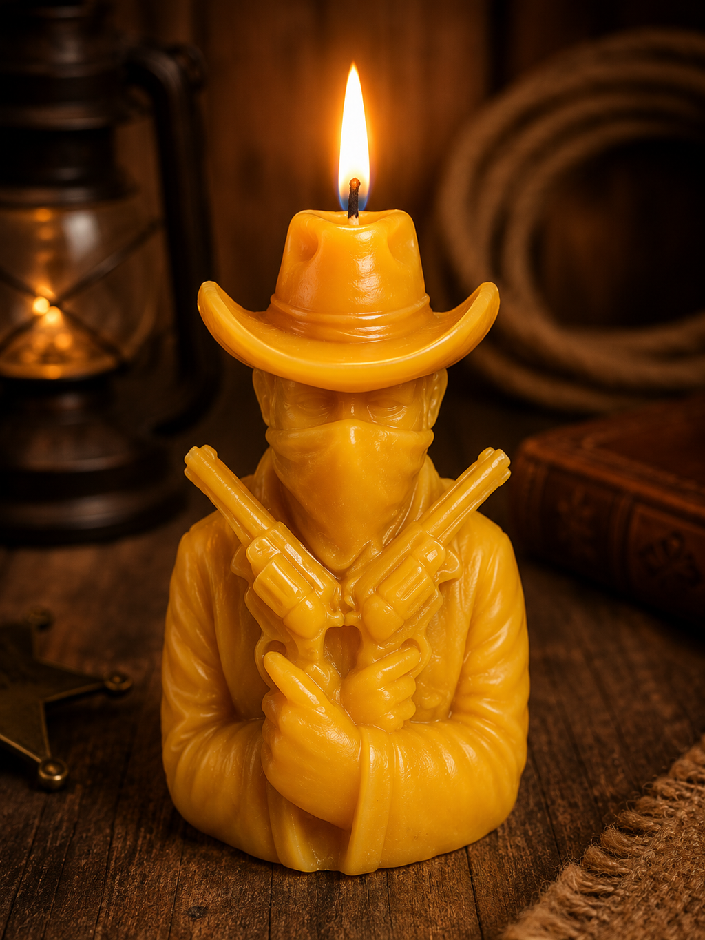 Outlaw Gunslinger Beeswax Candle