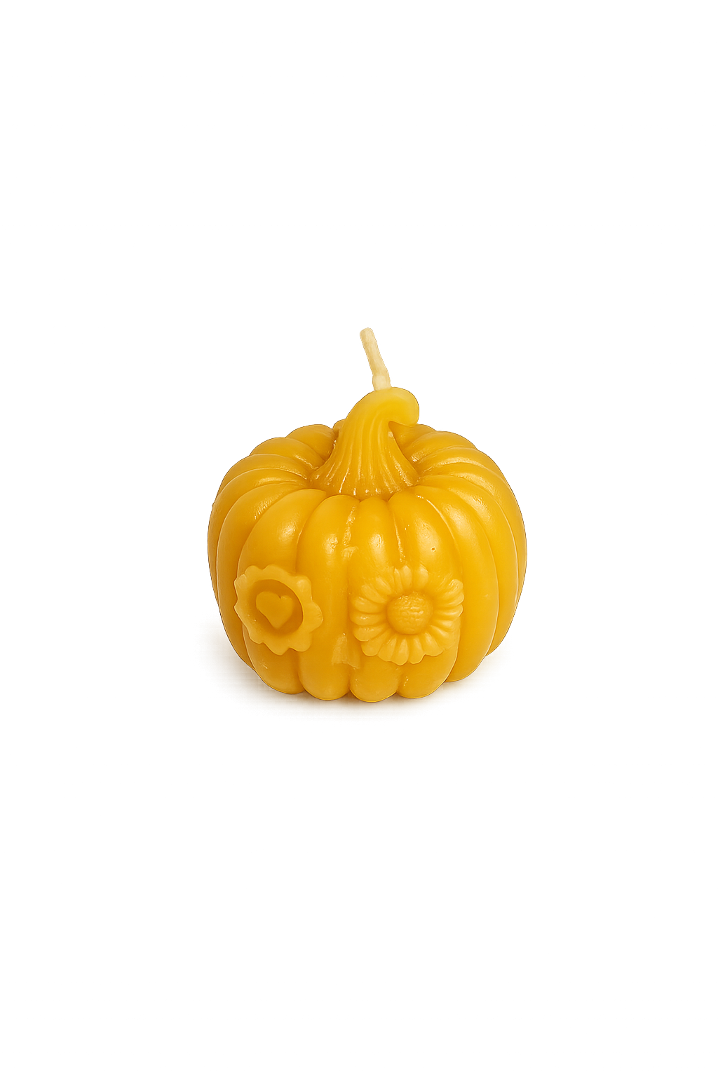 Floral Pumpkin Beeswax Candle