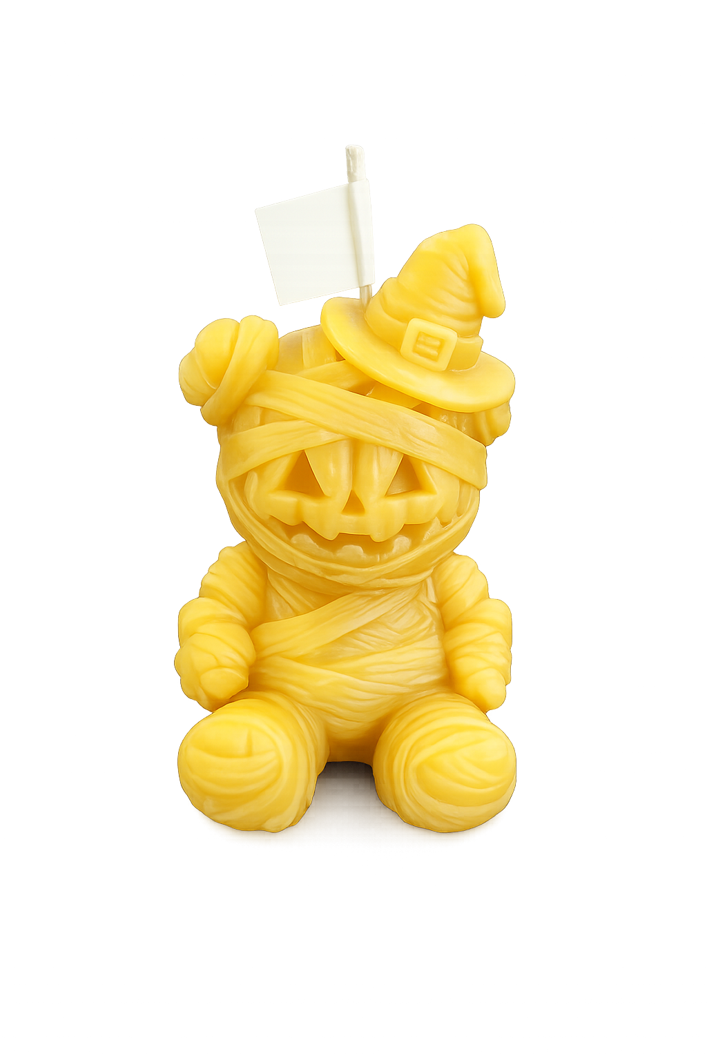 Halloween Mummy Pumpkin Bear Beeswax Candle