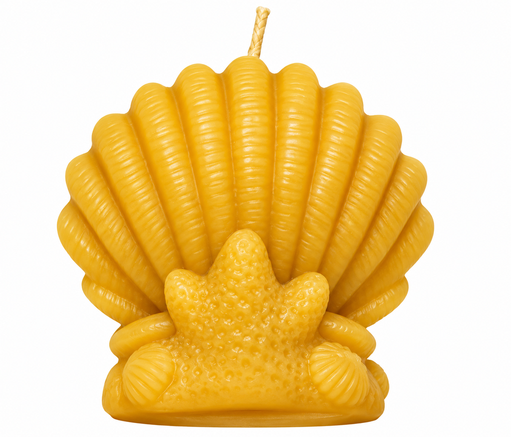 Shell & Starfish Beeswax Candle