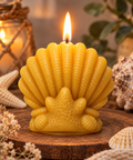 Shell & Starfish Beeswax Candle