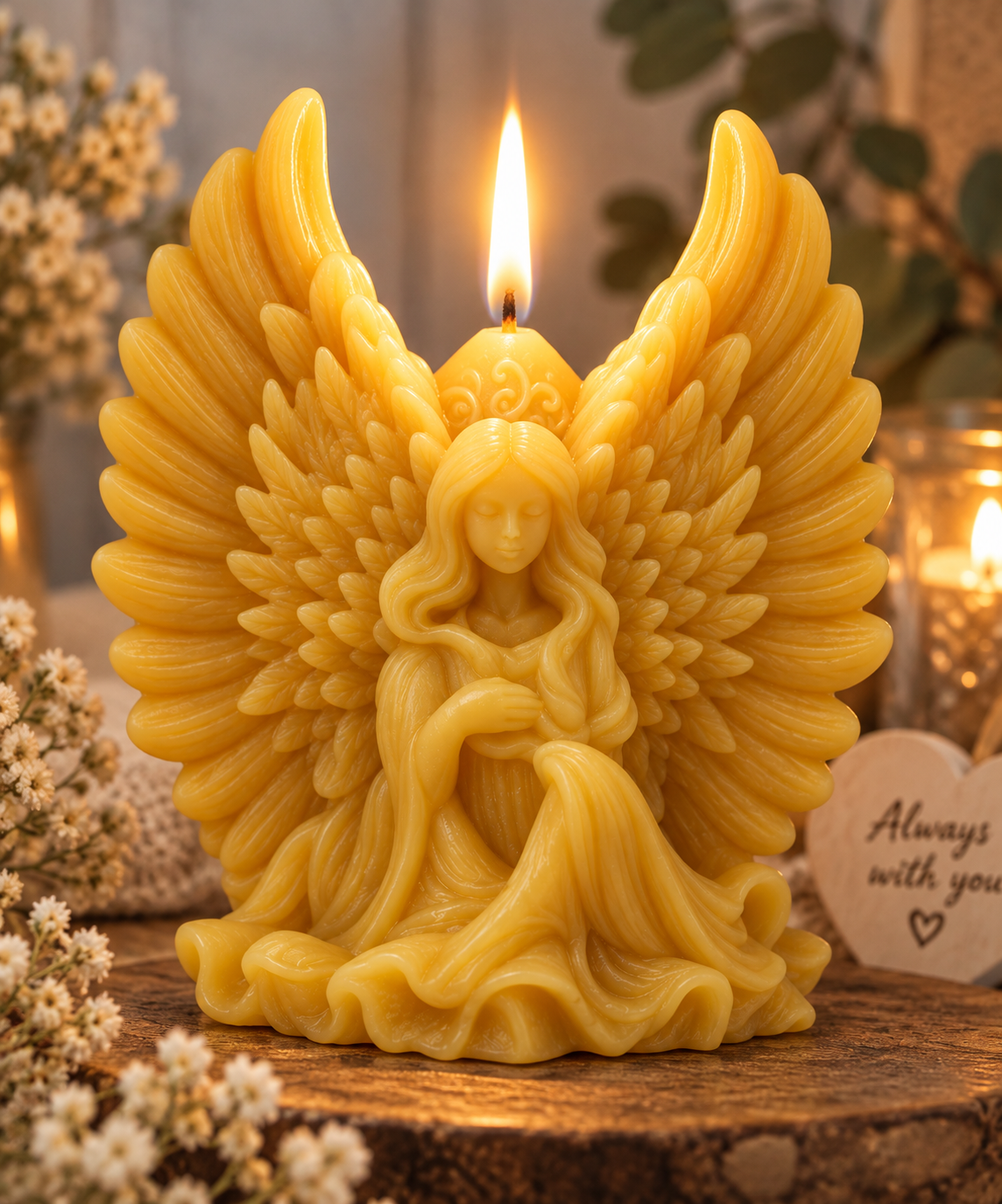 Angel Wings Beeswax Candle